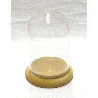 Campana in vetro altezza cm 12,3 con base in mdf cm 9