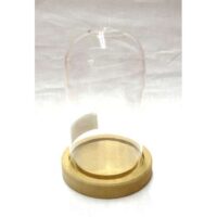 Campana in vetro altezza cm 17 con base in mdf cm 10,8