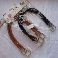 Manici per borsa in similpelle intrecciati cm 55 cuoio o nero  2 pezzi