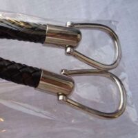 Manici per borsa in similpelle intrecciati cm 55 cuoio o nero  2 pezzi