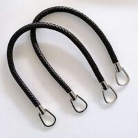Manici per borsa in similpelle intrecciati cm 55 cuoio o nero  2 pezzi