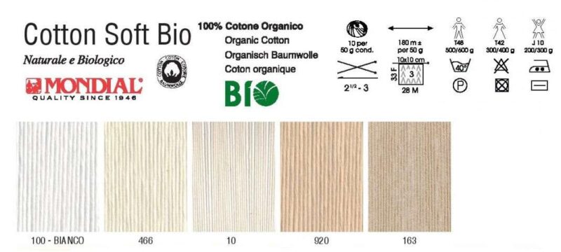Bio soft grosso mondial gr 100/140mt ecru 466