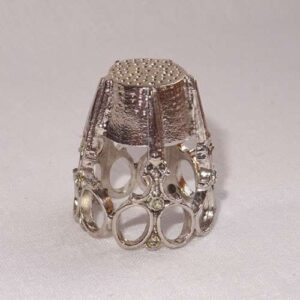 Ditale con 9 swarovski  bianchi in argento 925°°°mm15 by roberta dazzini