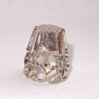 Ditale forbici verticali in argento 925°°° e  micro swarovski mm18, by roberta dazzini