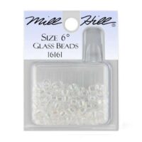 Mill hill size n°6 glass  beads, vetro lucido mm 4