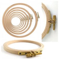 Telaio per ricamo senza vite in legno di faggio, disponibile in varie misure, con marchio del castello.