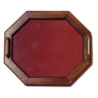 Vassoio arte povera ottagonale con 2 maniglie cm 30 x 26 piccolo, vetro cm 24 x 20