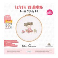 Kit punto croce tuva/dmc: love reading con telaio cm 18,5