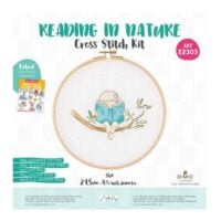 Kit punto croce tuva/dmc: reading in nature con telaio cm 21,5