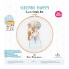 Kit punto croce tuva/dmc: sleeping puppy con telaio cm 25