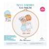 Kit punto croce tuva/dmc: best friends con telaio cm 25