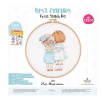 Kit punto croce tuva/dmc: best friends con telaio cm 25