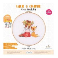 Kit punto croce tuva/dmc: lucie & charlie con telaio cm 27,5