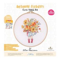 Kit punto croce tuva/dmc: autumn flowers con telaio cm 27,5