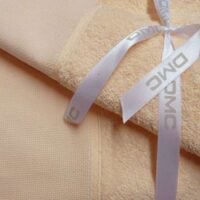 Set asciugamani dmc spugna e tela aida cotone pesca