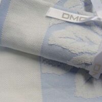 Set asciugamani dmc "rose deco'" spugna bianco/azzurro