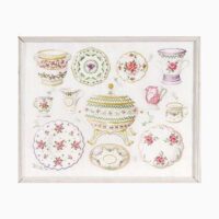 Dmc kit les duos de dmc bon appetit n°6 : faience fleurie cm 45 x 36