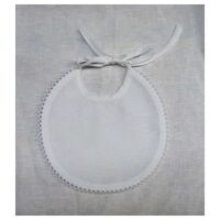 Bavagliolo baby tondo tutto aida, bianco cm  18x18