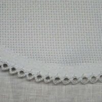 Bavagliolo baby tondo tutto aida, bianco cm  18x18