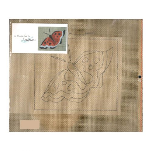 Farfalla rossa la route de la laine  disegno mezzopunto