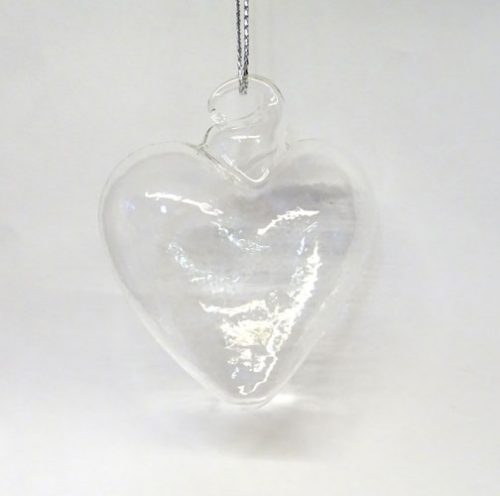 Cuore vetro trasparente mm 50