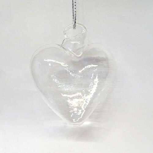 Cuore vetro trasparente mm 50