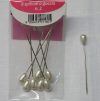 Spilloni testa perla bianco n°2/8 pz