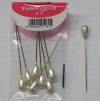 Spilloni testa perla bianco n°3/8 pz