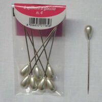 Spilloni testa perla bianco n°4/8 pz