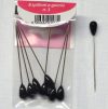 Spilloni testa perla nero n°3/8 pz