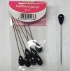 Spilloni testa perla nero n°4/8 pz