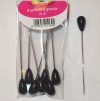 Spilloni testa perla nero n°5/8 pz