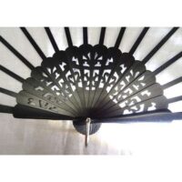 Struttura ventaglio in legno colore nero, onda cm 42,5