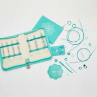 The mindful knitpro "belive set",  punte in acciaio inox lunghe cm 13 e 3 cavi girevoli