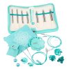 The mindful knitpro "belive set",  punte in acciaio inox cm 13 e 4 cavi (2 fissi + 2 girevoli)