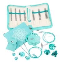 The mindful knitpro "belive set",  punte in acciaio inox lunghe cm 13 + 2 cavi fissi + 3 cavi girevoli