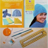 Loom knitting basics, kit principianti :telaio, libro e 4 progetti