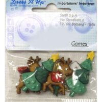 Bottoni decorativi "giochi" alberi e renne