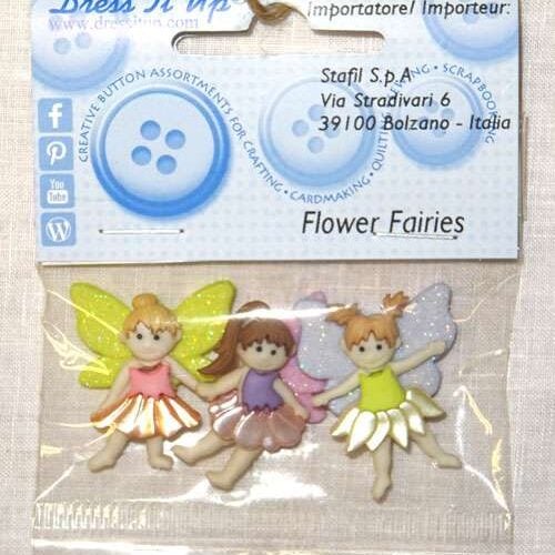 Bottoni decorativi  "fatine dei fiori"