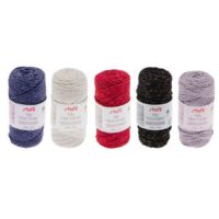 My macrame'  glitter gr 100/90 mt blu scuro-rosso-nero-crema-pietra