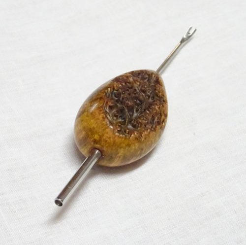 Spingispilli a tubino e toglispilli a forchetta con manico in radica by alessandro bean, pezzo unico