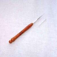 Unc200 Uncinetto punta dorata 0,40/24 con manico in radica