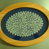 Vassoio ovale in legno di ciliegio, cm 39,5 x 32,5