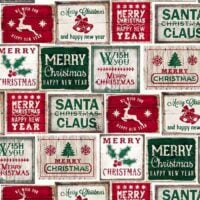 Etichette Natale 100% cotone altezza cm 280, vendita a multipli  di cm 50