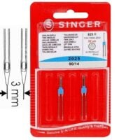Aghi gemelli/3mm singer 130/705h-zwi  90/14  2 aghi gemelli 825r