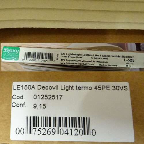 Decovil leggero termoadesivo 1 lato, legacy le150a/l525 altezza cm 43 € 11,00 al metro, vendita a multipli di cm 50