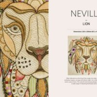 Crewel animal portraits jacobean embroidery, hazel bomkamp