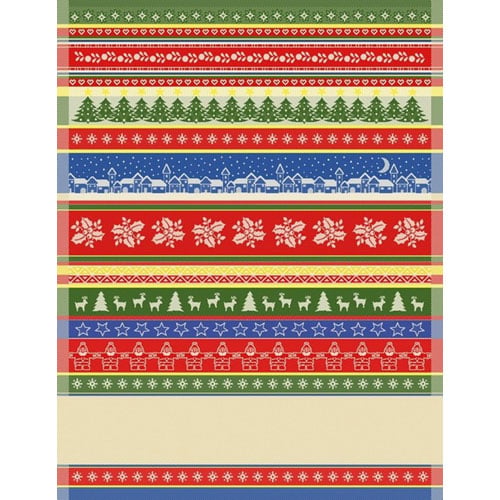 Ric33 Tessitura artistica chierese asciugapiatti Fantasy- Inverno (55 fori) cm 60x80
