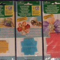 Kanzashi flower template, telai per fiori 6 petali, clover 8480
