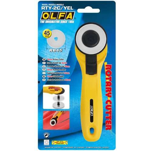 Taglierina  olfa rotary cutter 45 mm rty-2c/yel